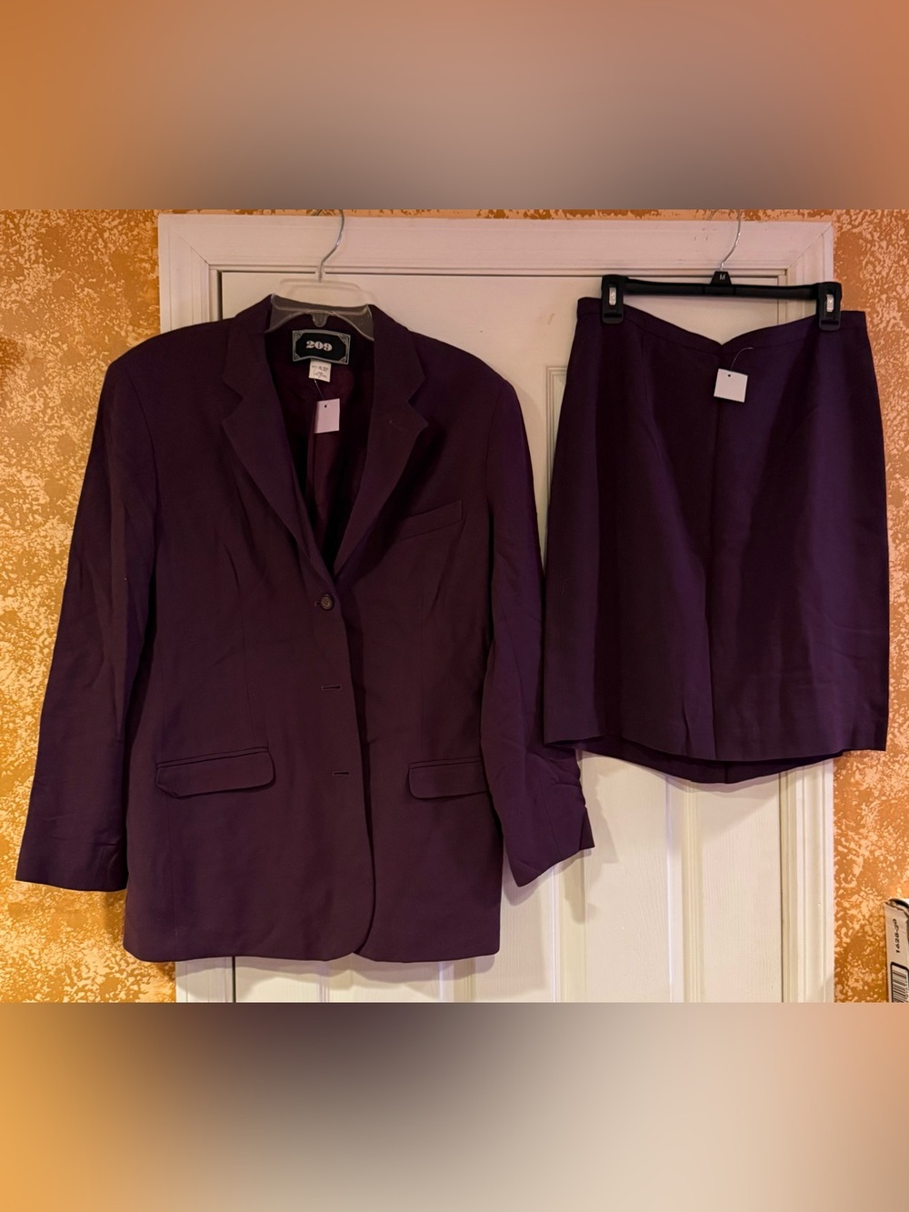 Vintage (circa early 2000’s) NWT Deep Plum Women's Blazer and Skirt Set